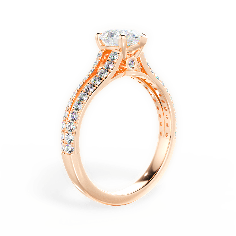 14kt Rose Gold/18kt Rose Gold/pear/front