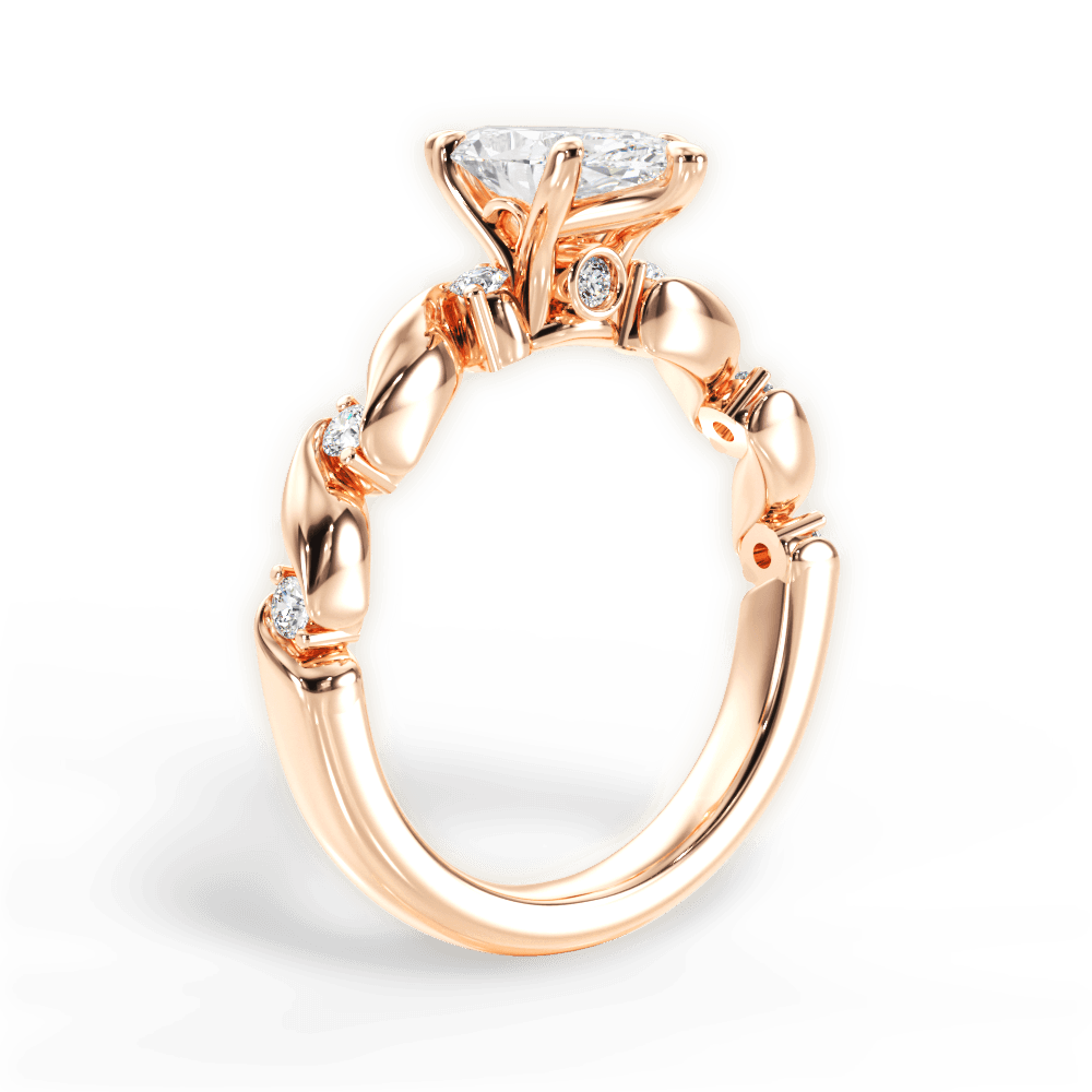 14kt Rose Gold/18kt Rose Gold/marquise/front