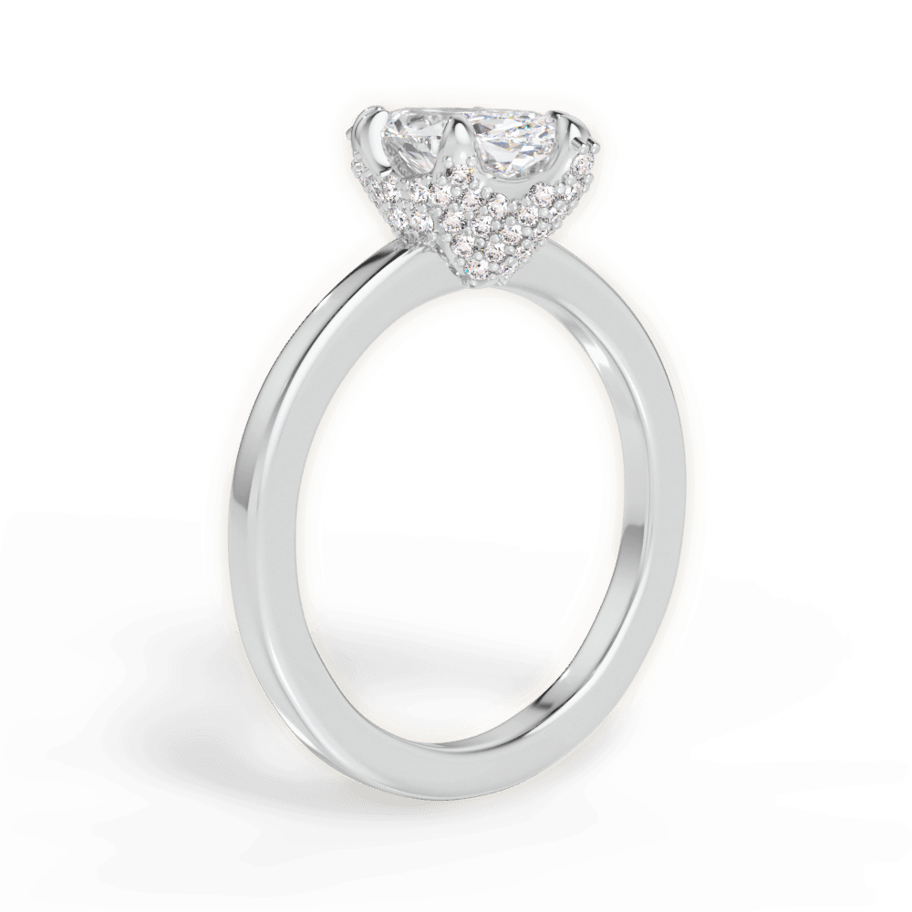 14kt White Gold/18kt White Gold/Platinum/marquise/front