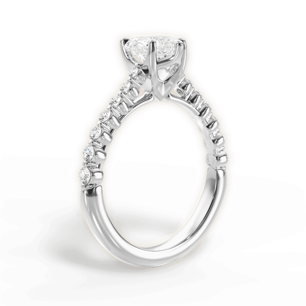 14kt White Gold/18kt White Gold/Platinum/heart/front