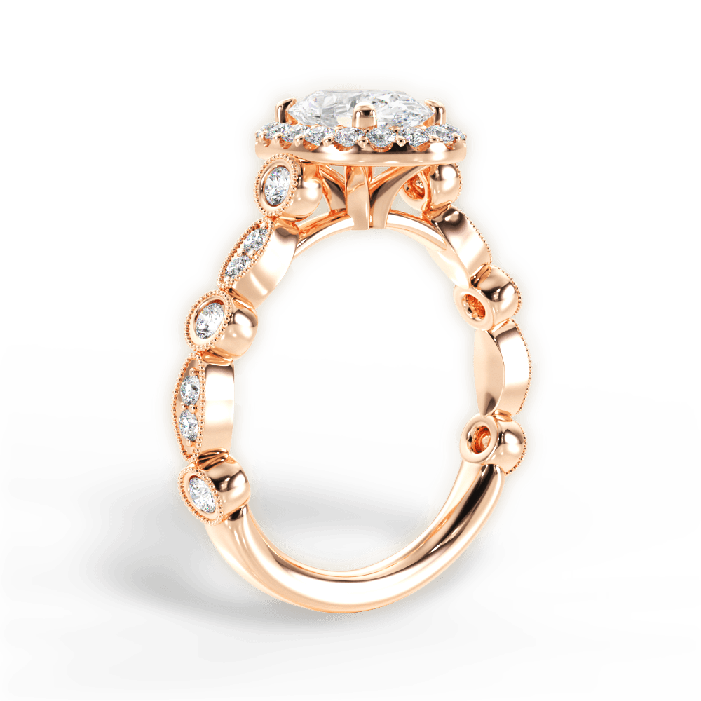 14kt Rose Gold/18kt Rose Gold/oval/front