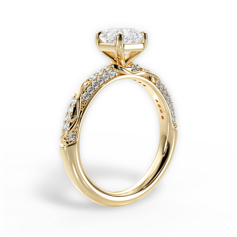 14kt Yellow Gold/18kt Yellow Gold/asscher/front
