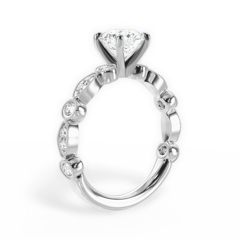 14kt White Gold/18kt White Gold/Platinum/round/front