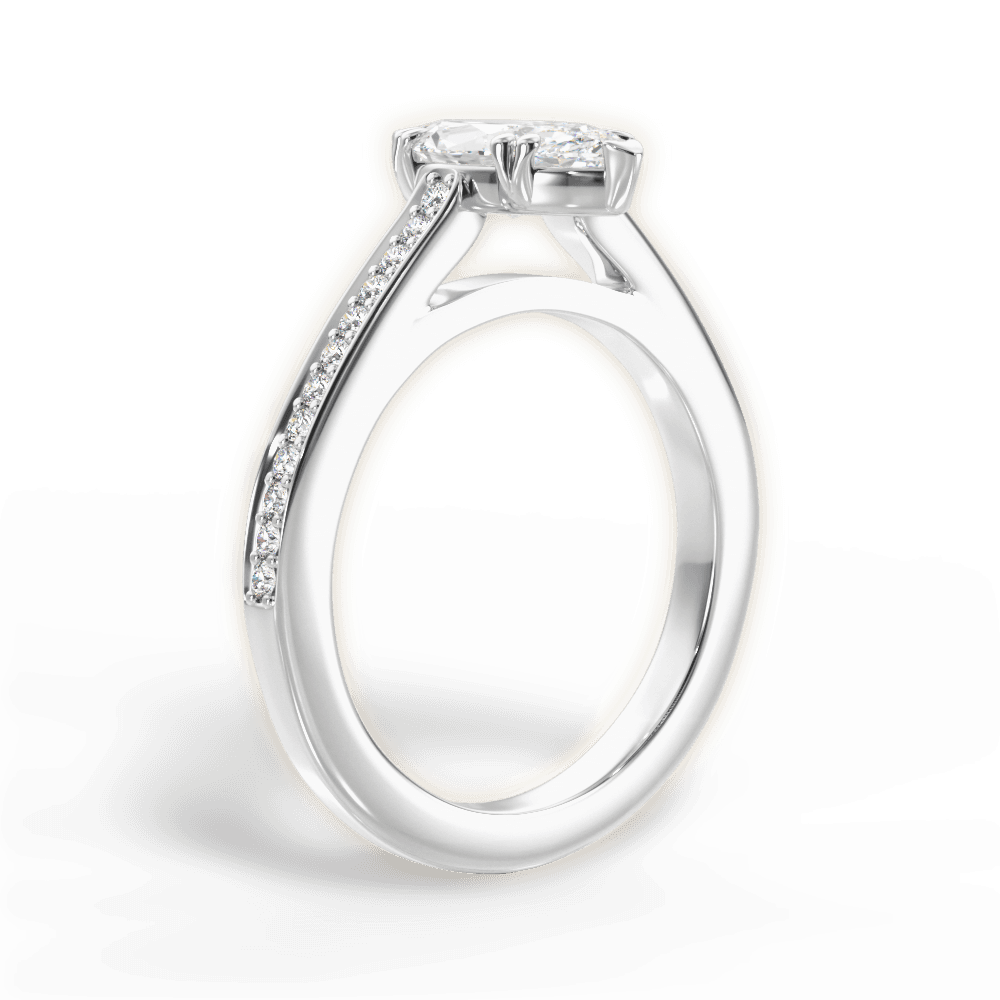 14kt White Gold/18kt White Gold/Platinum/marquise/front