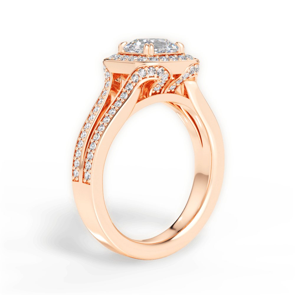 14kt Rose Gold/18kt Rose Gold/asscher/front