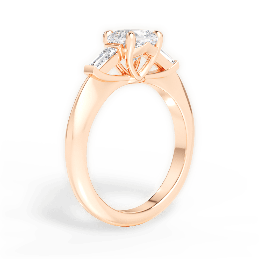 14kt Rose Gold/18kt Rose Gold/cushion/front