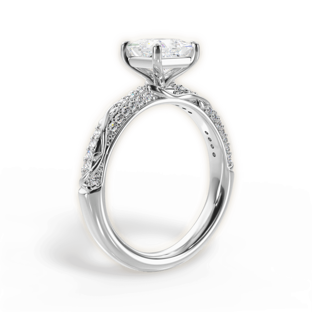 14kt White Gold/18kt White Gold/Platinum/princess/front