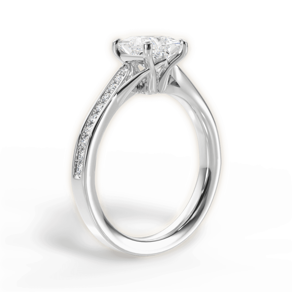 14kt White Gold/18kt White Gold/Platinum/princess/front