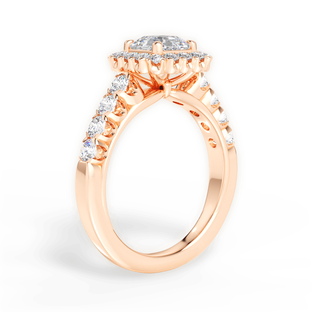 14kt Rose Gold/18kt Rose Gold/asscher/front