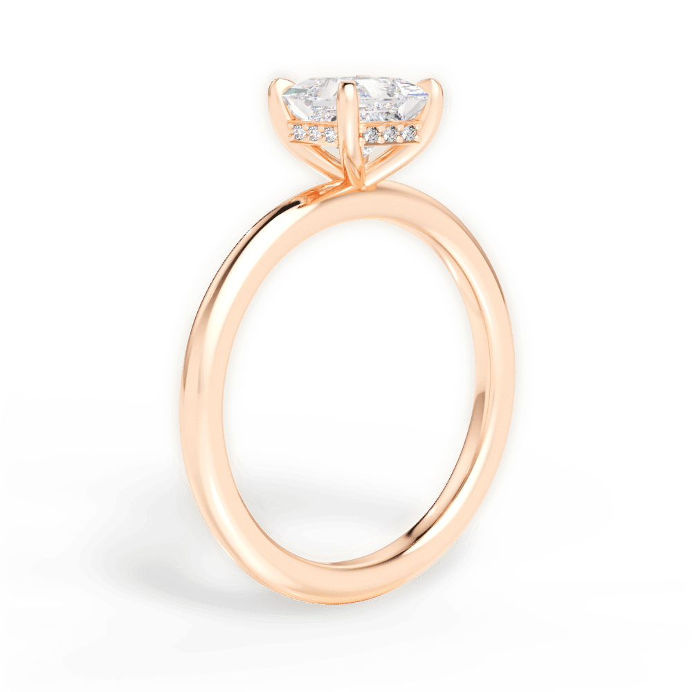 14kt Rose Gold/18kt Rose Gold/princess/front