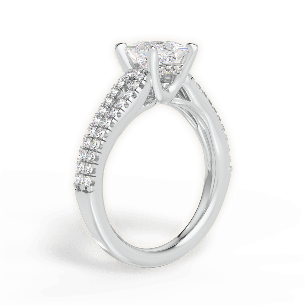 14kt White Gold/18kt White Gold/Platinum/princess/front