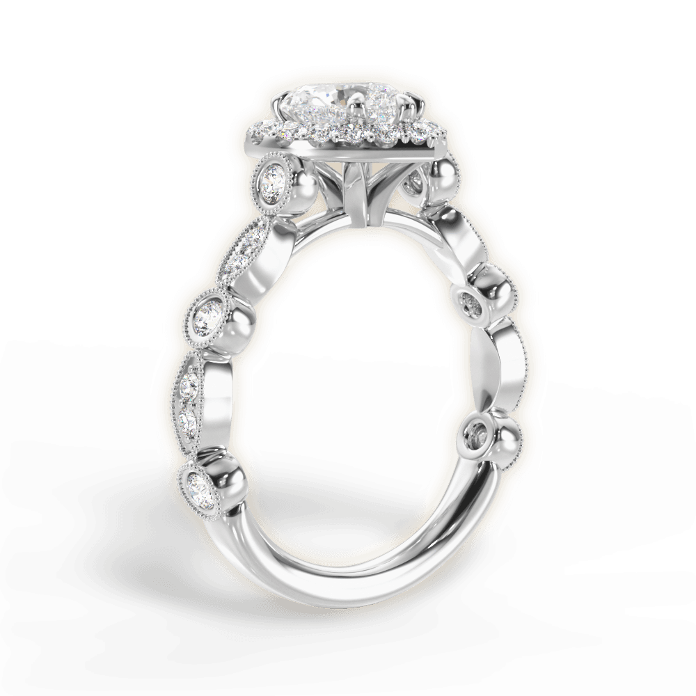 14kt White Gold/18kt White Gold/Platinum/heart/front