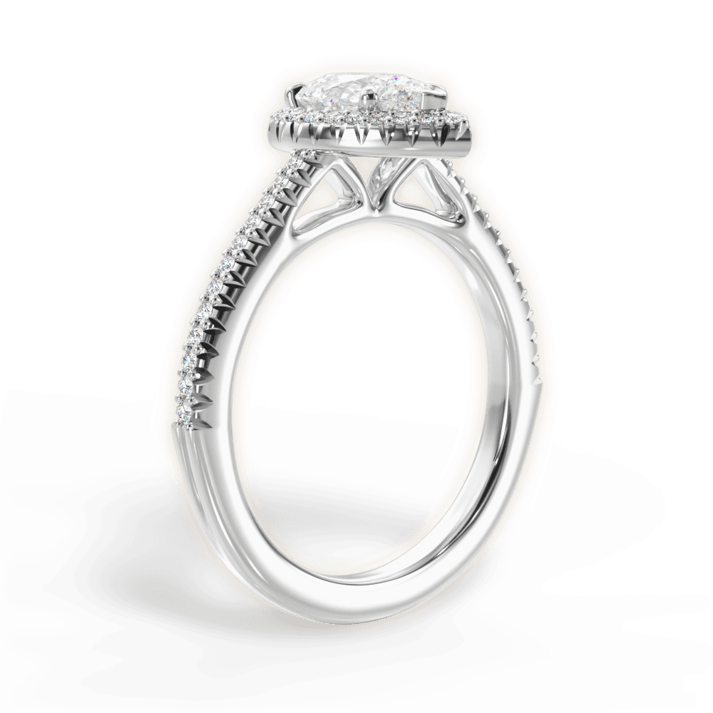 14kt White Gold/18kt White Gold/Platinum/pear/front