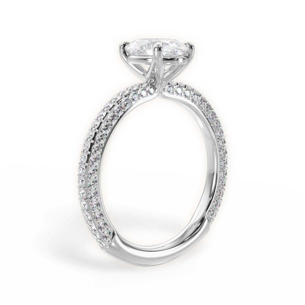 14kt White Gold/18kt White Gold/Platinum/oval/front
