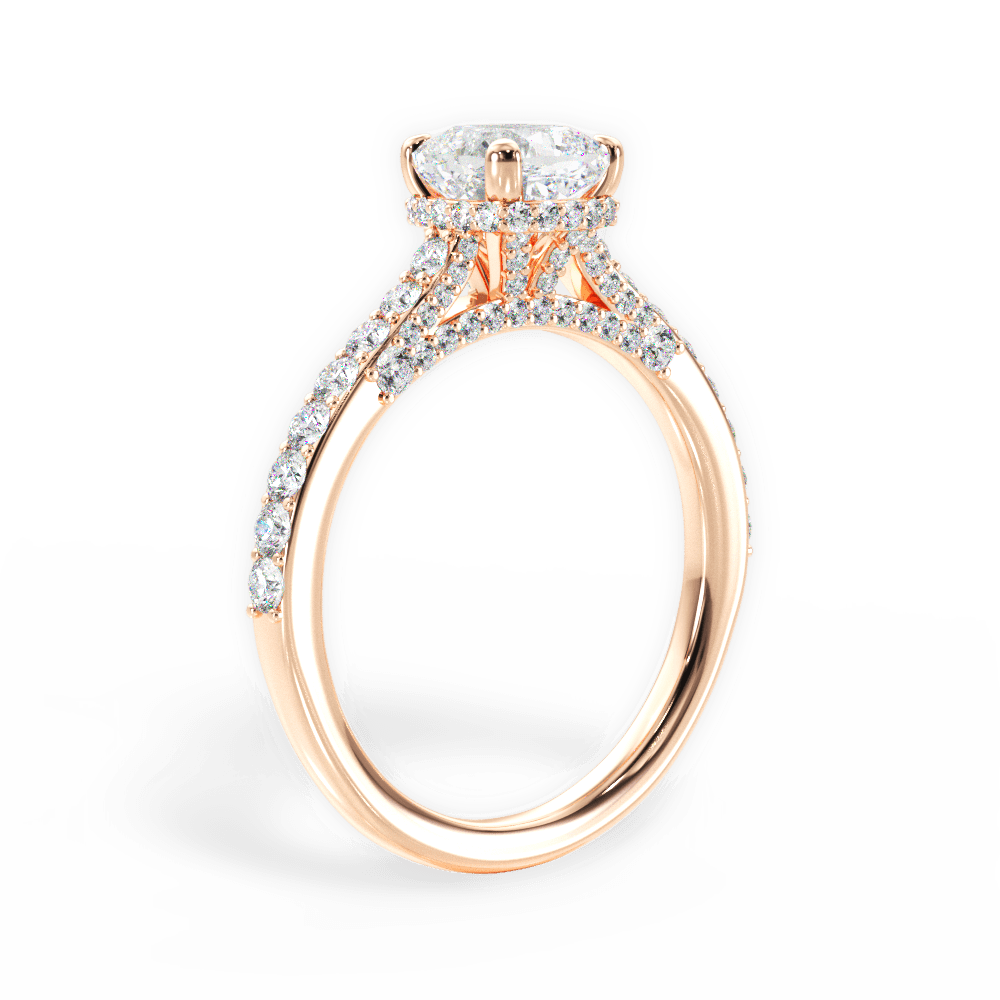 14kt Rose Gold/18kt Rose Gold/cushion/front