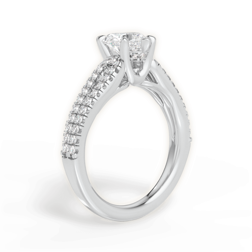 14kt White Gold/18kt White Gold/Platinum/heart/front