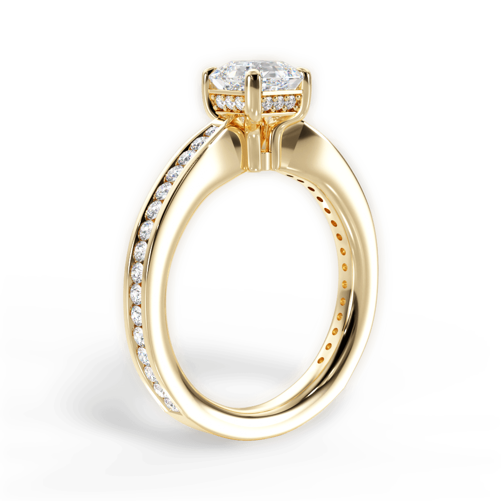 14kt Yellow Gold/18kt Yellow Gold/asscher/front