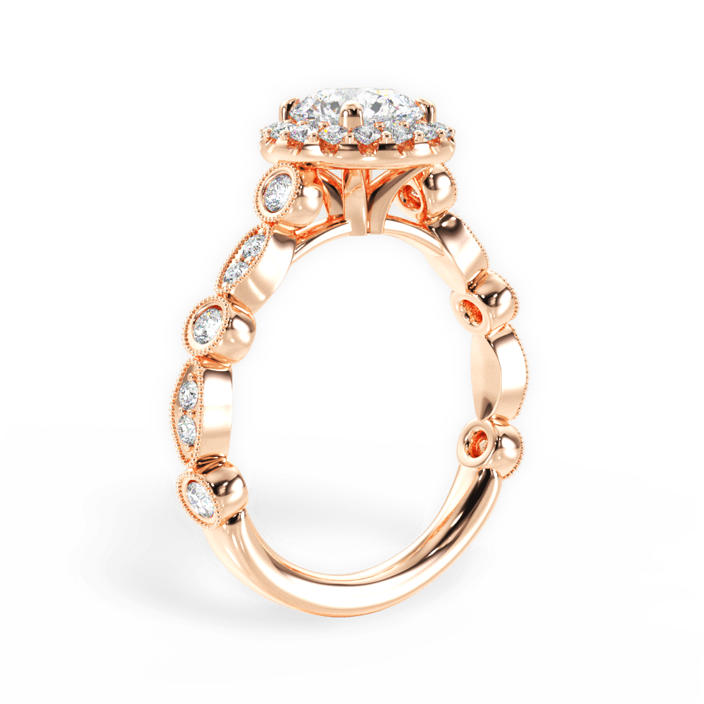 14kt Rose Gold/18kt Rose Gold/round/front