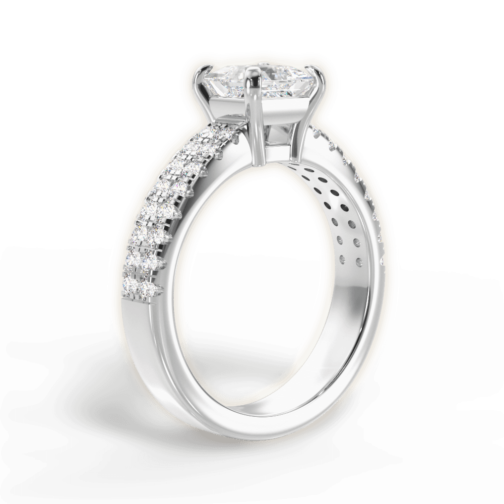 14kt White Gold/18kt White Gold/Platinum/princess/front