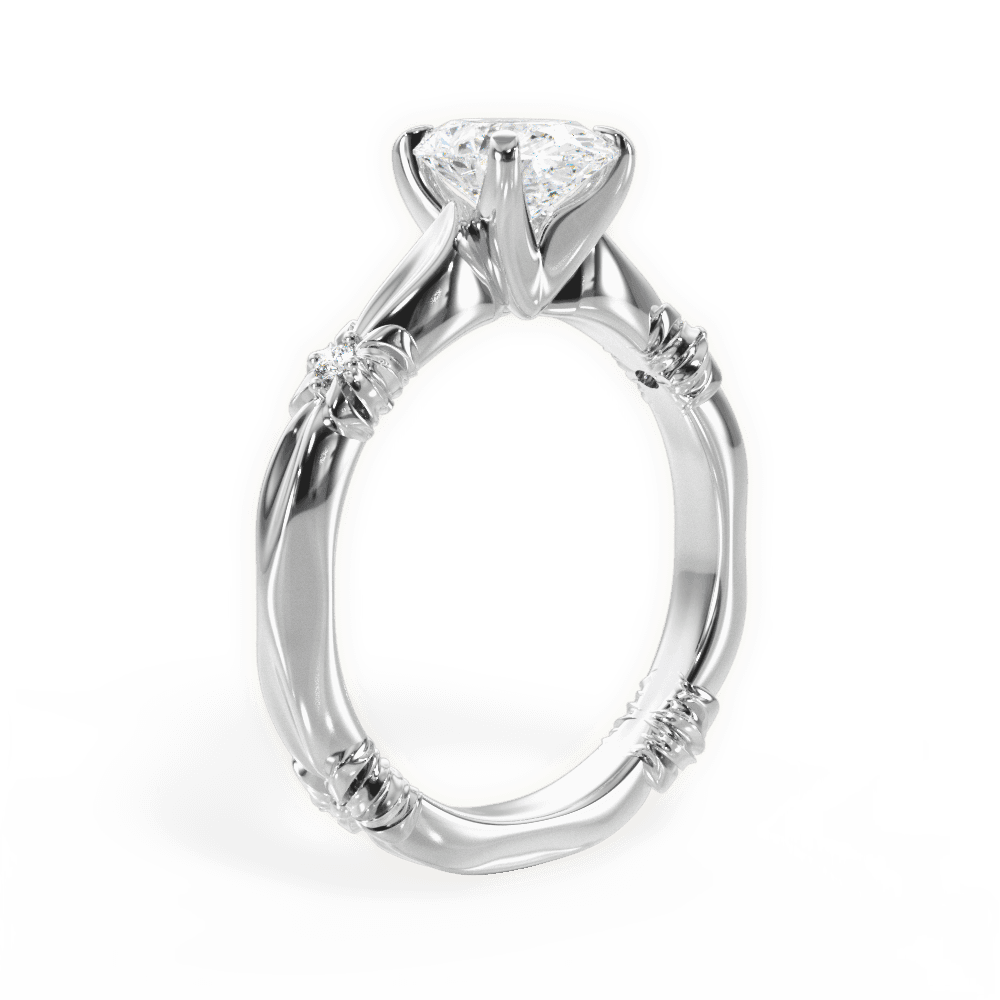 14kt White Gold/18kt White Gold/Platinum/oval/front