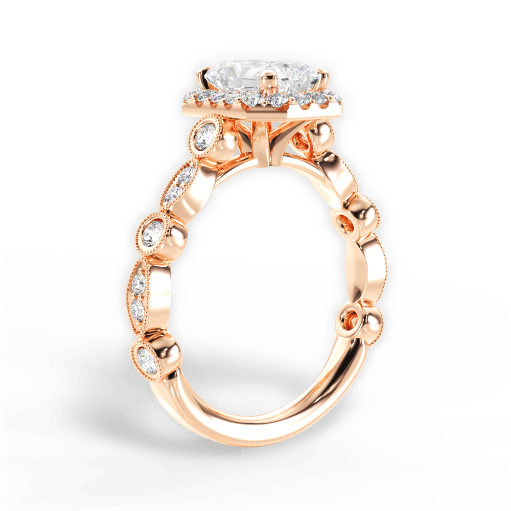 14kt Rose Gold/18kt Rose Gold/radiant/front