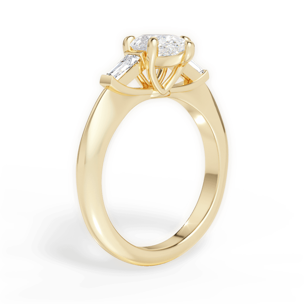 14kt Yellow Gold/18kt Yellow Gold/pear/front