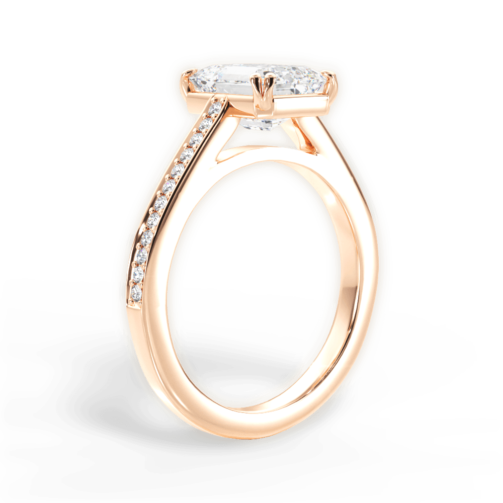 14kt Rose Gold/18kt Rose Gold/emerald/front