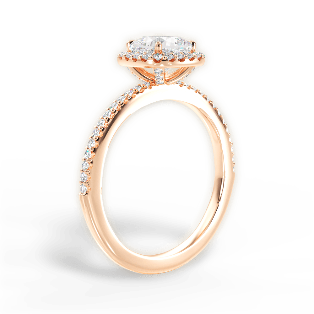14kt Rose Gold/18kt Rose Gold/cushion/front