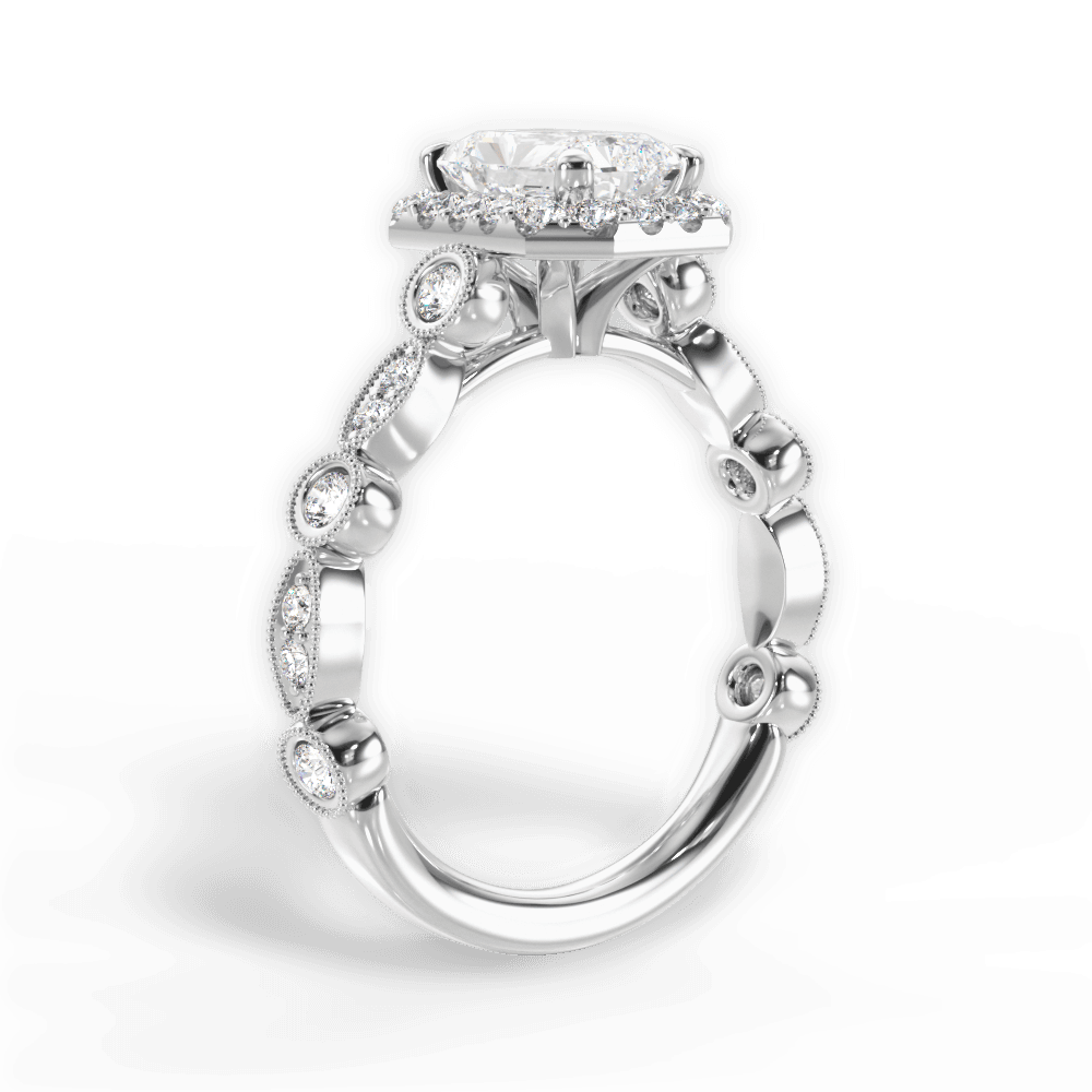 14kt White Gold/18kt White Gold/Platinum/radiant/front