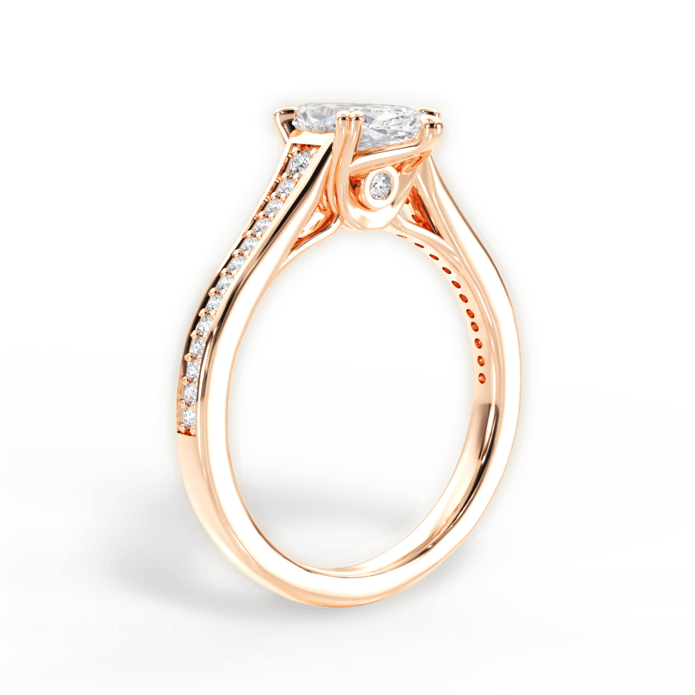 14kt Rose Gold/18kt Rose Gold/marquise/front