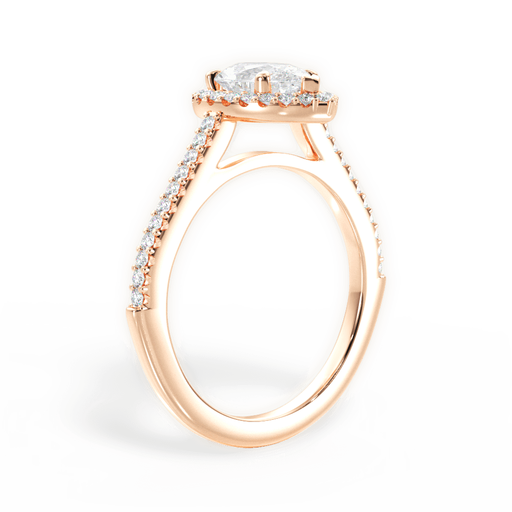 14kt Rose Gold/18kt Rose Gold/pear/front