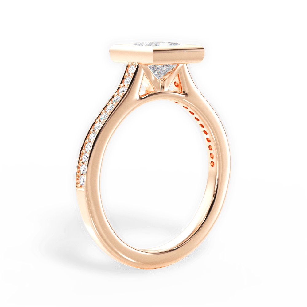 14kt Rose Gold/18kt Rose Gold/princess/front