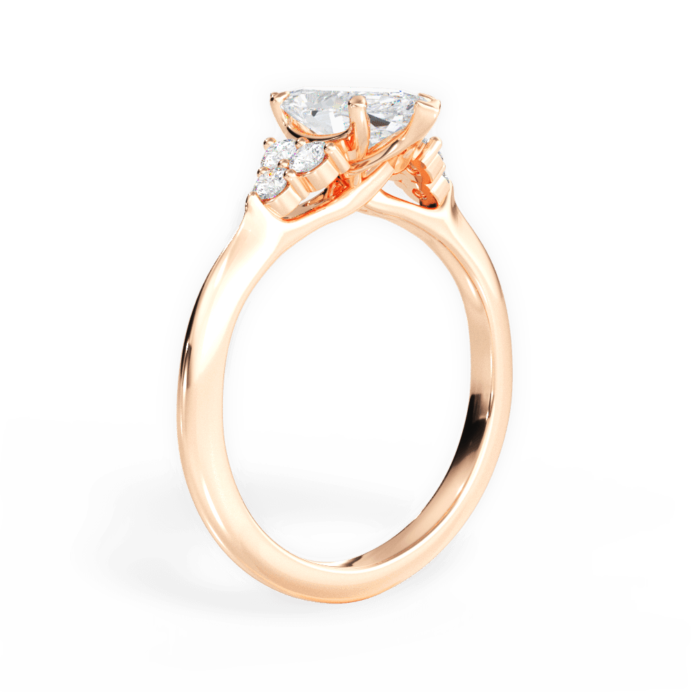 14kt Rose Gold/18kt Rose Gold/marquise/front