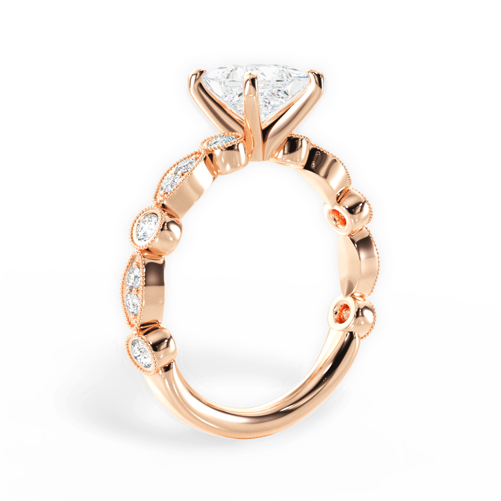 14kt Rose Gold/18kt Rose Gold/princess/front