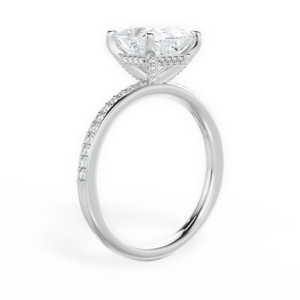 14kt White Gold/18kt White Gold/Platinum/princess/front