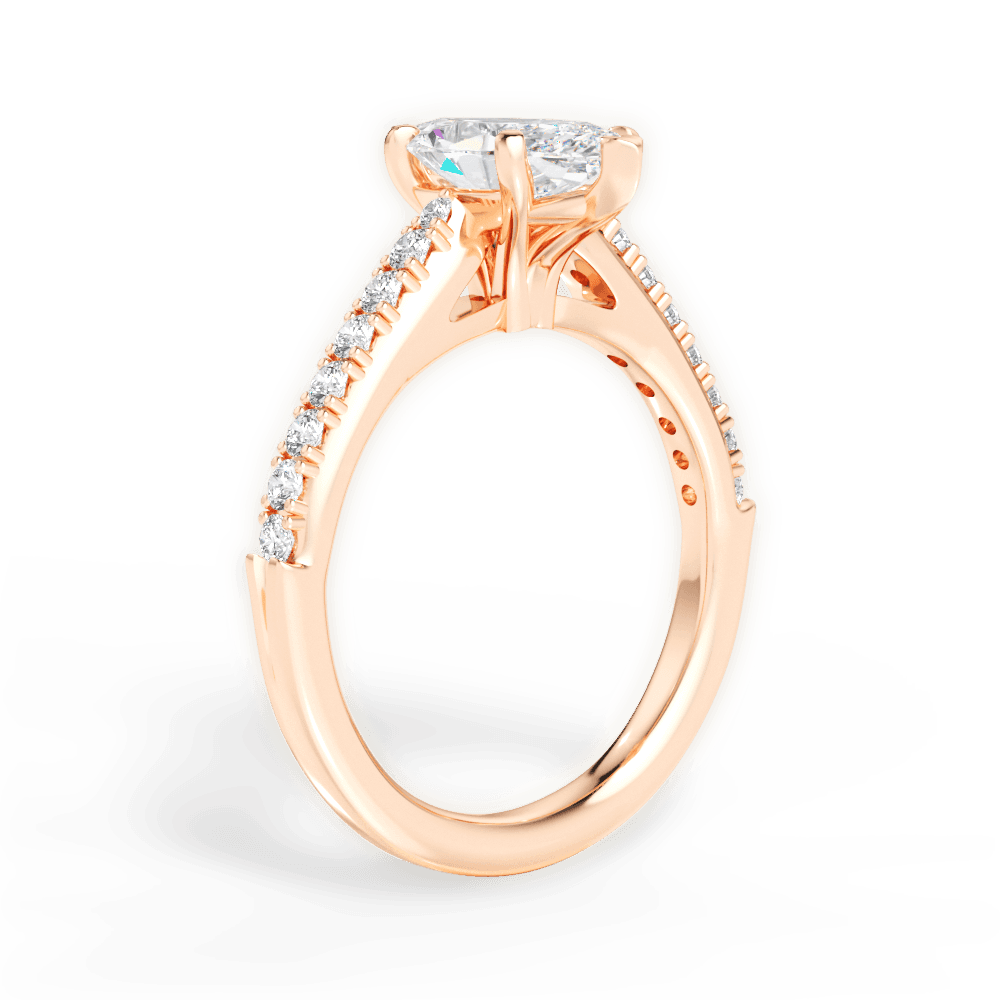 14kt Rose Gold/18kt Rose Gold/marquise/front