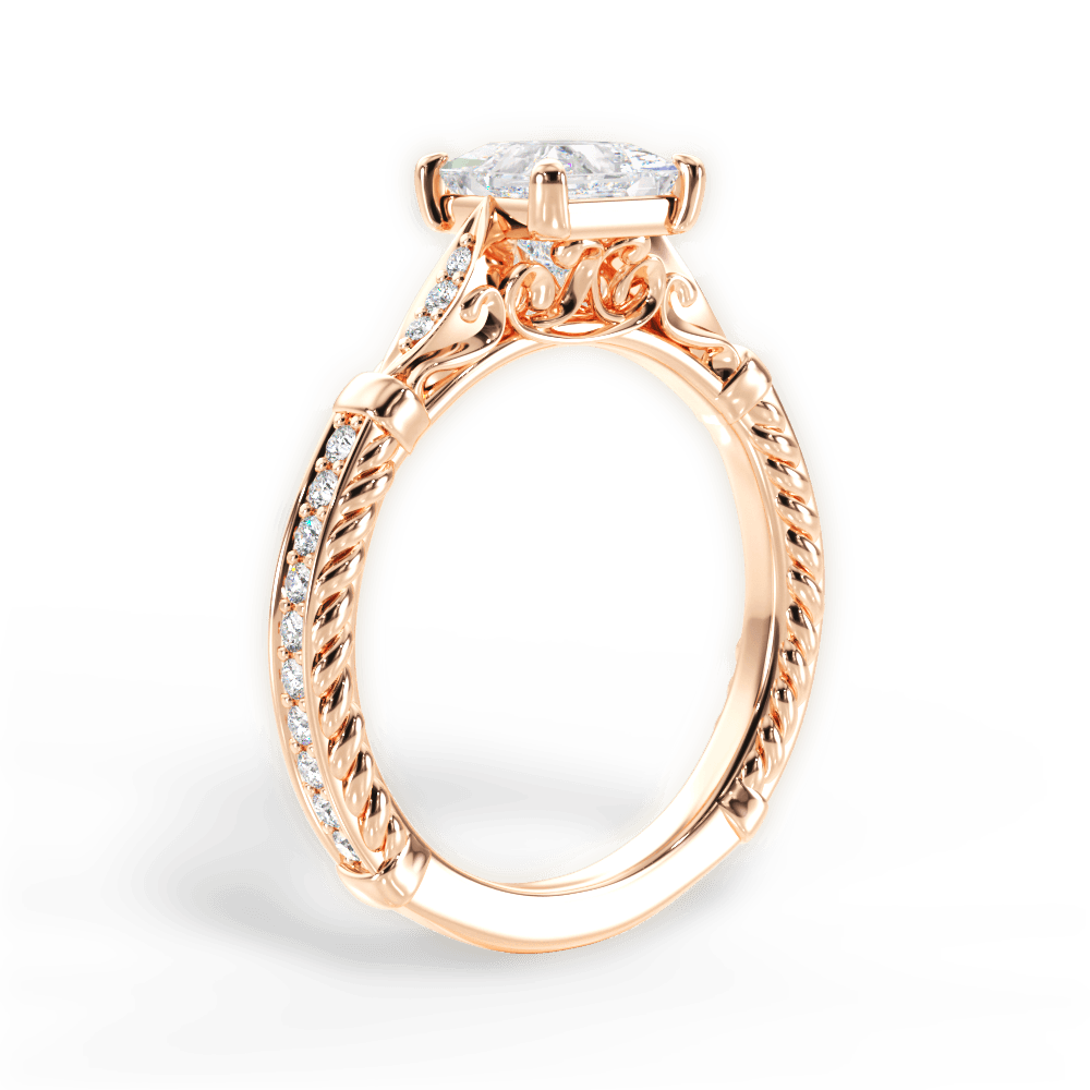 14kt Rose Gold/18kt Rose Gold/princess/front