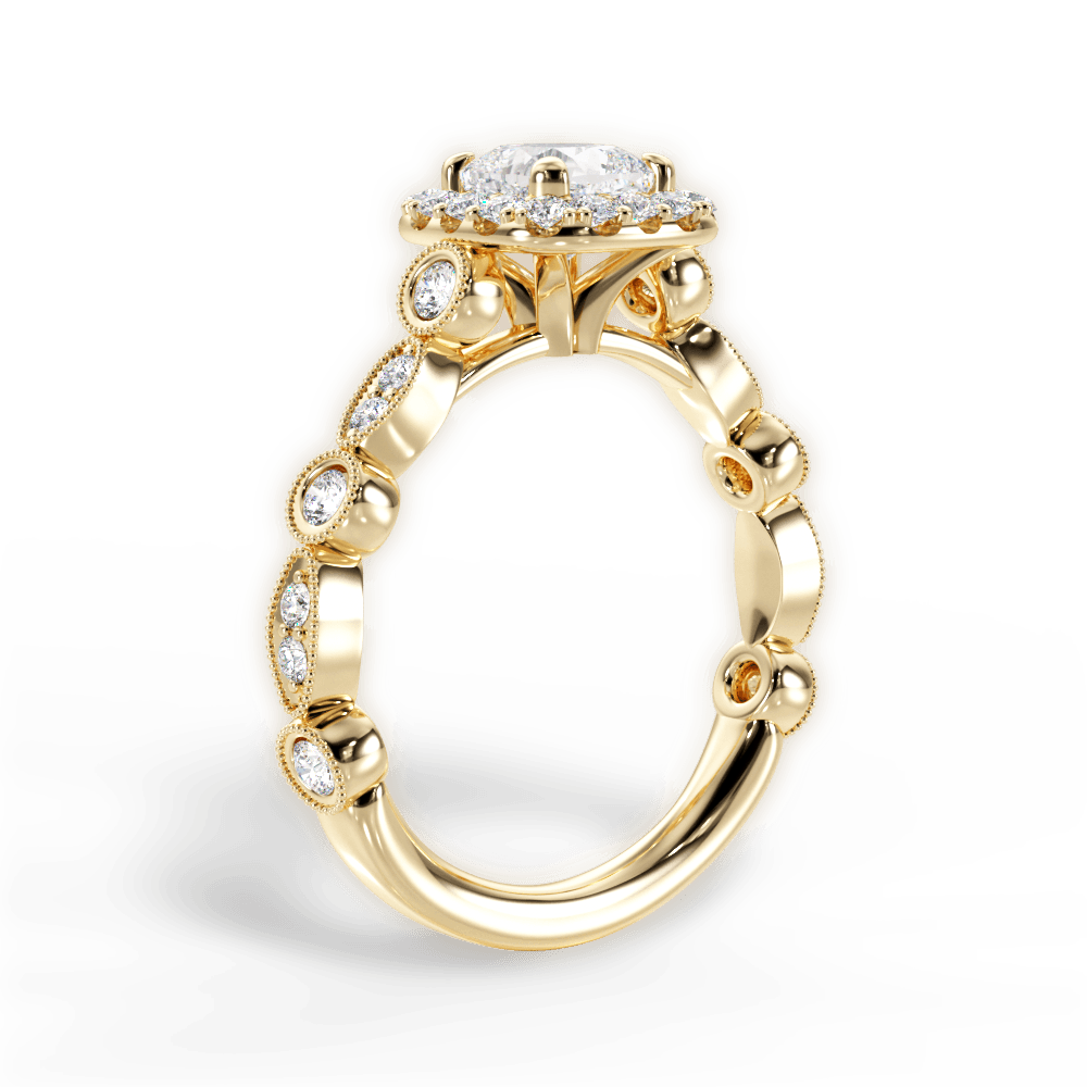 14kt Yellow Gold/18kt Yellow Gold/cushion/front