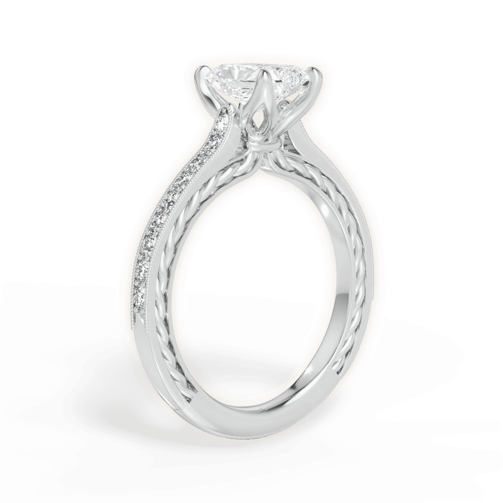 14kt White Gold/18kt White Gold/Platinum/radiant/front