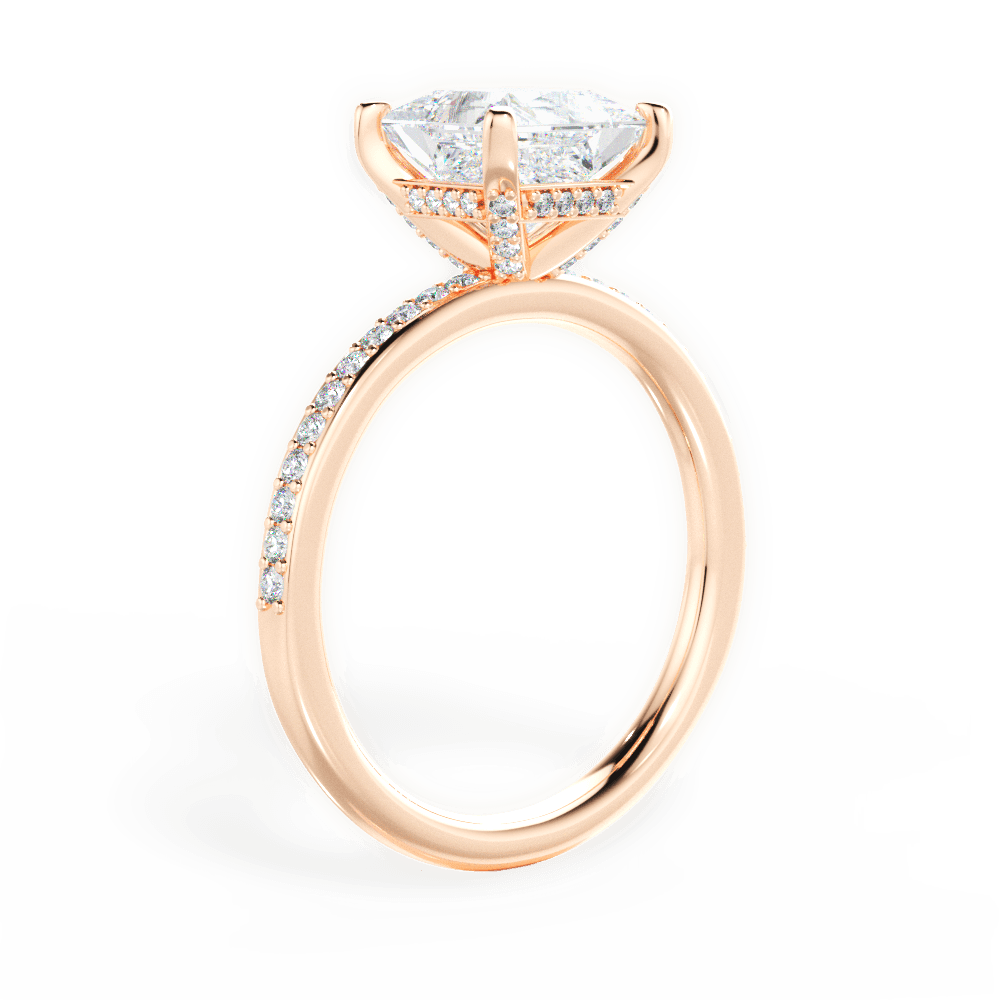 14kt Rose Gold/18kt Rose Gold/princess/front