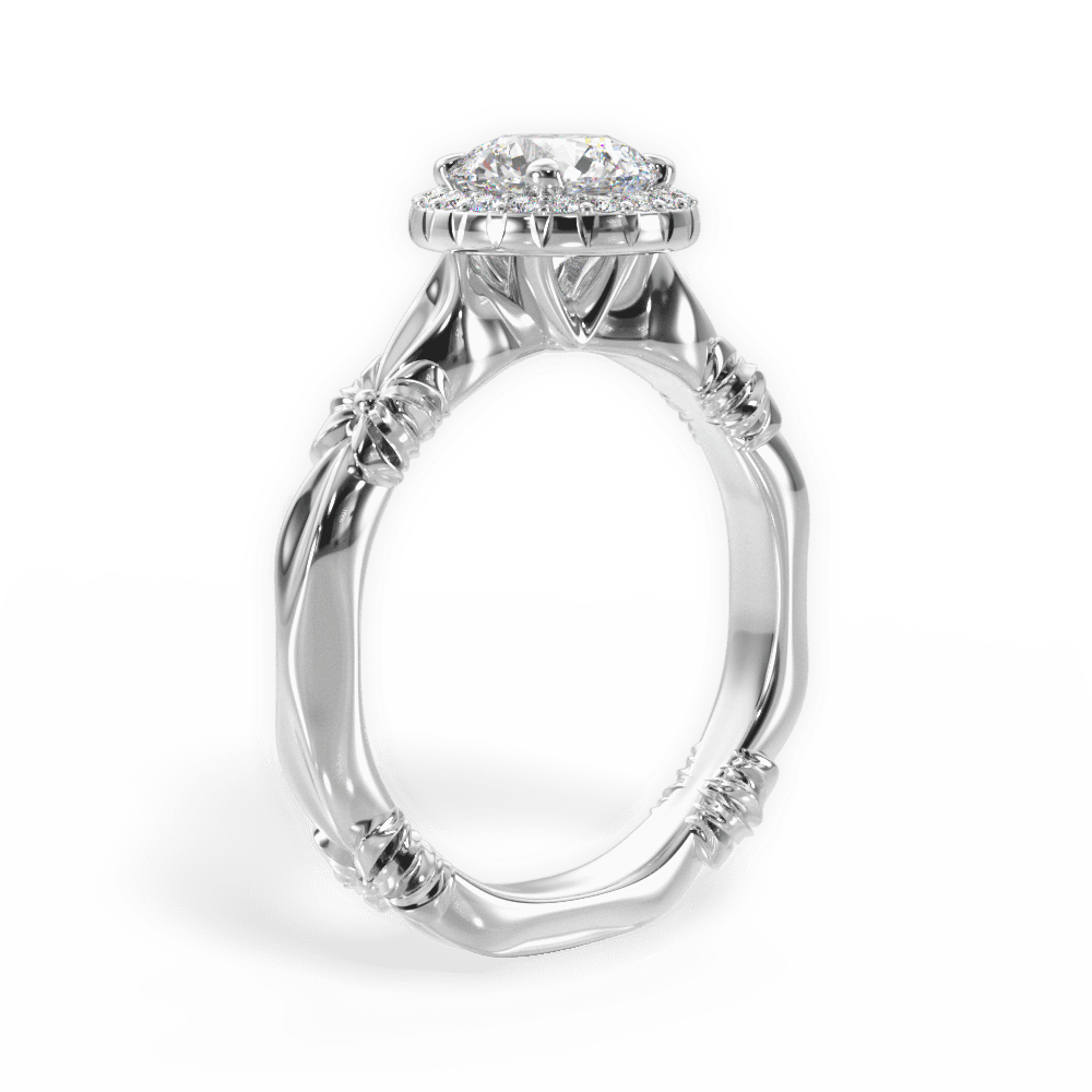 14kt White Gold/18kt White Gold/Platinum/round/front