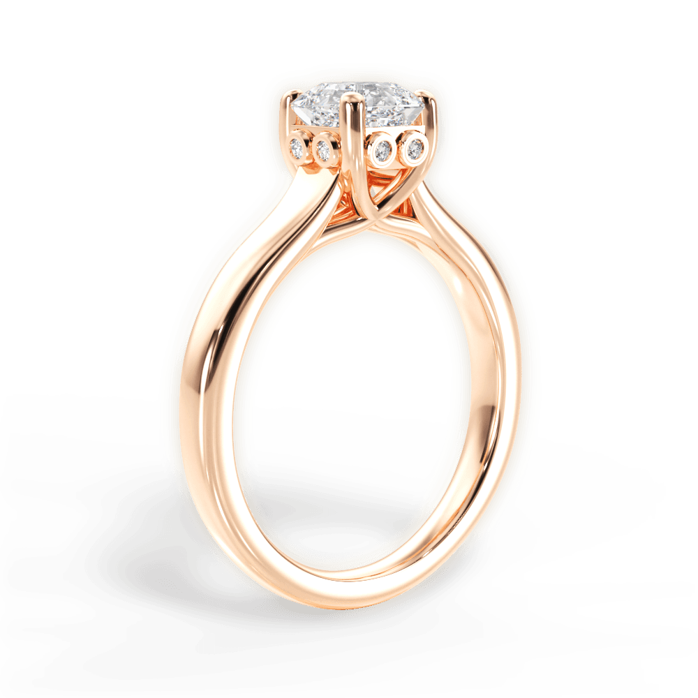 14kt Rose Gold/18kt Rose Gold/asscher/front