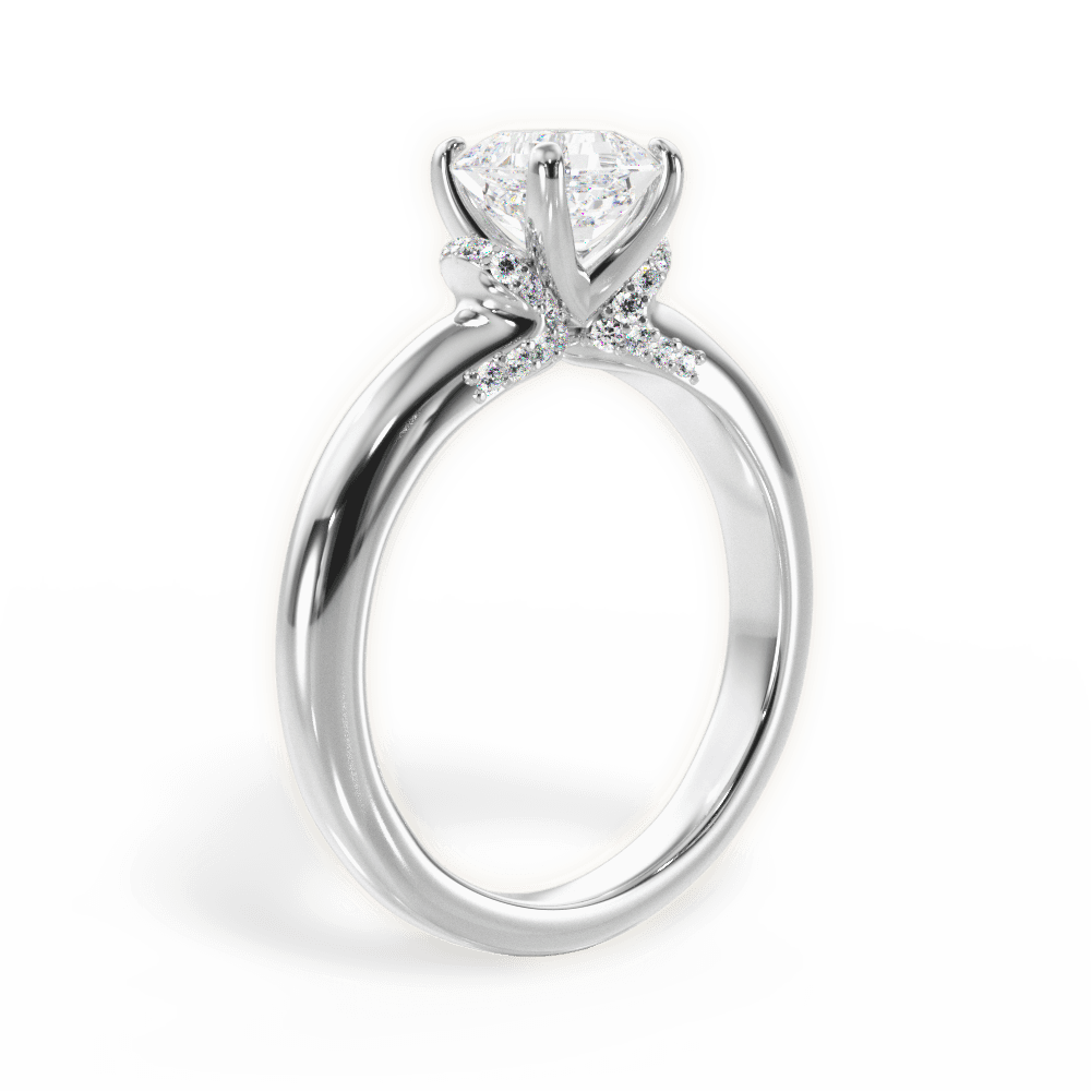 14kt White Gold/18kt White Gold/Platinum/asscher/front