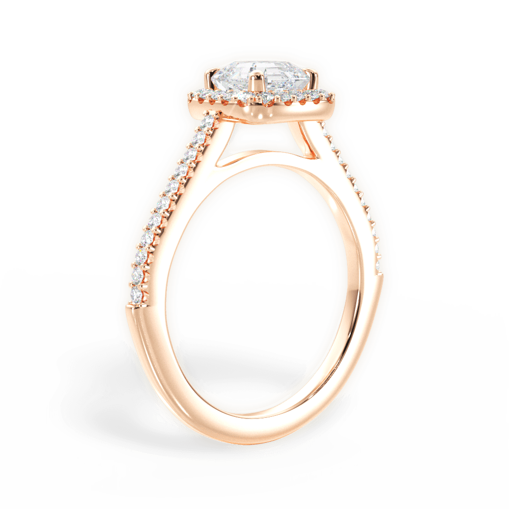 14kt Rose Gold/18kt Rose Gold/asscher/front
