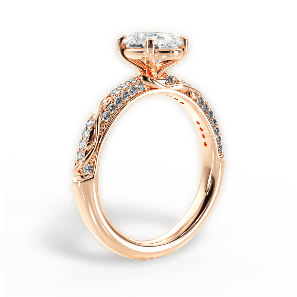 14kt Rose Gold/18kt Rose Gold/oval/front