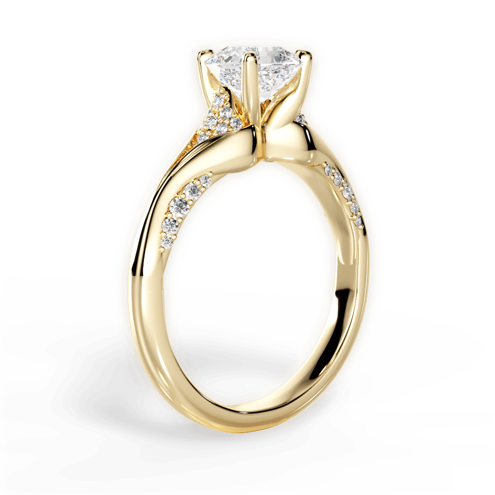 14kt Yellow Gold/18kt Yellow Gold/asscher/front