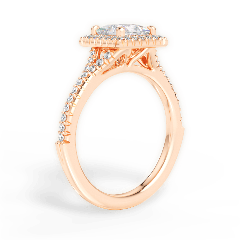 14kt Rose Gold/18kt Rose Gold/princess/front