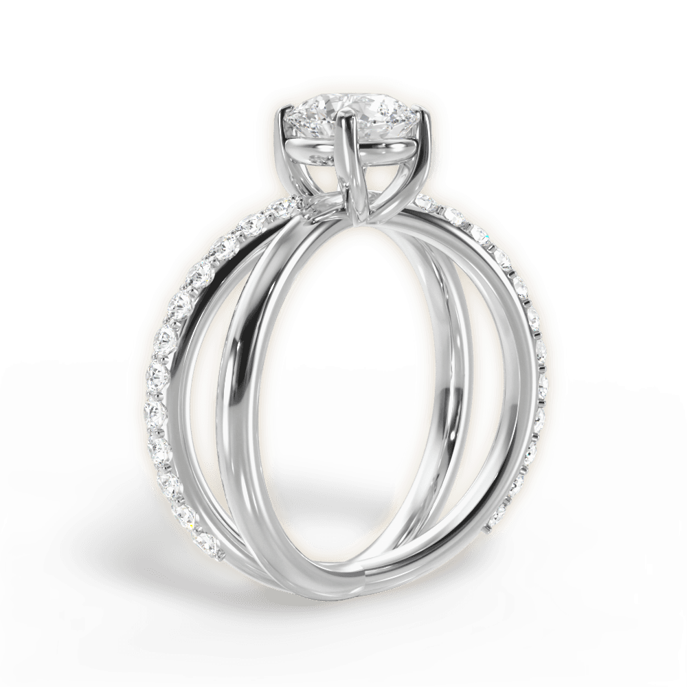 14kt White Gold/18kt White Gold/Platinum/round/front