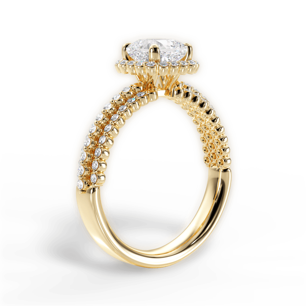 14kt Yellow Gold/18kt Yellow Gold/cushion/front