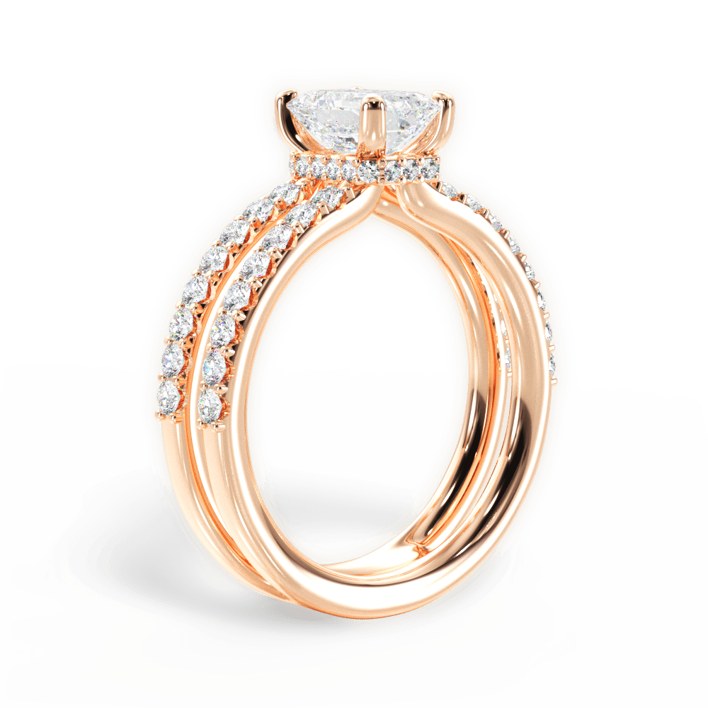 14kt Rose Gold/18kt Rose Gold/emerald/front